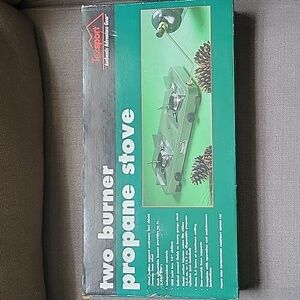 Two burner propane stove new in box never opened box is sealed